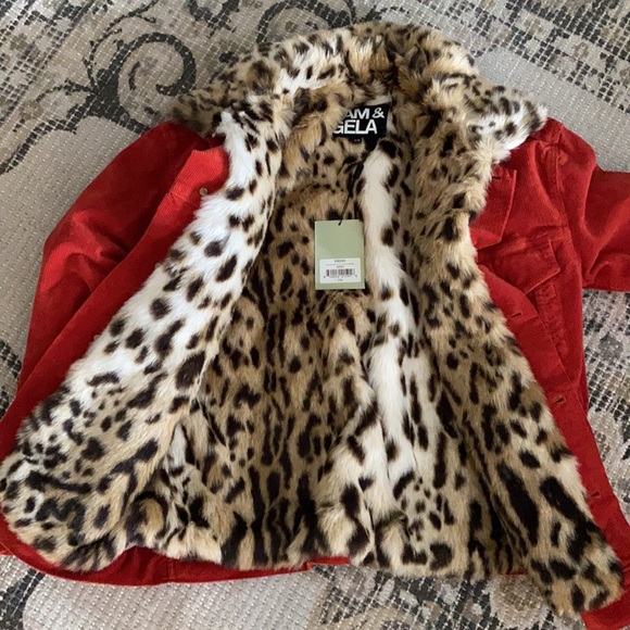 PAM & GELA FAUX FUR LINED CORDUROY TRUCKER JACKET - Picture 6 of 16